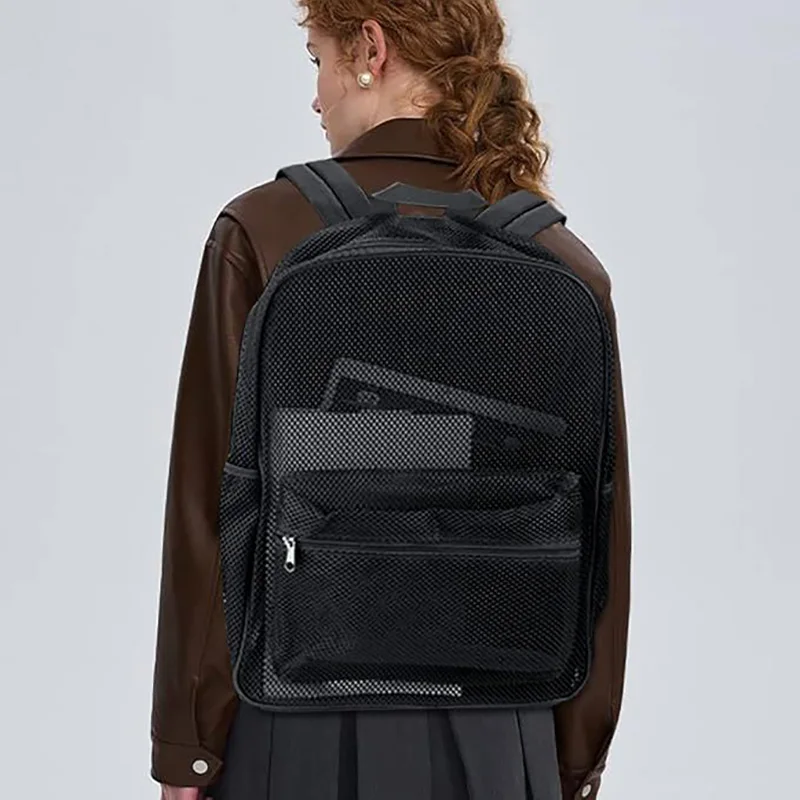 Mochila de playa para natación, bolsas de lavado de malla de verano, paquete de almacenamiento de viaje para deportes al aire libre, bolsa hueca para acampar, mochila universitaria - imagen 2