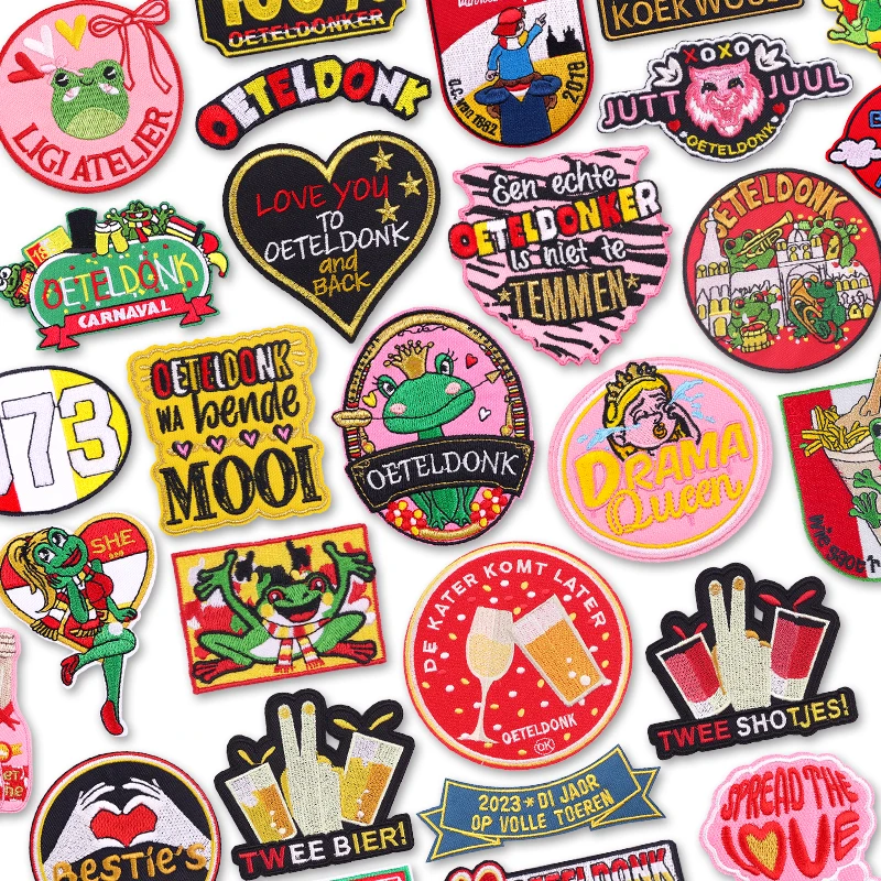 Parche para planchar Oeteldonk de Holanda 2026 para ropa, emblema de diseñador, parches bordados para ropa, regalo de Carnaval, parche Fusible - imagen 3