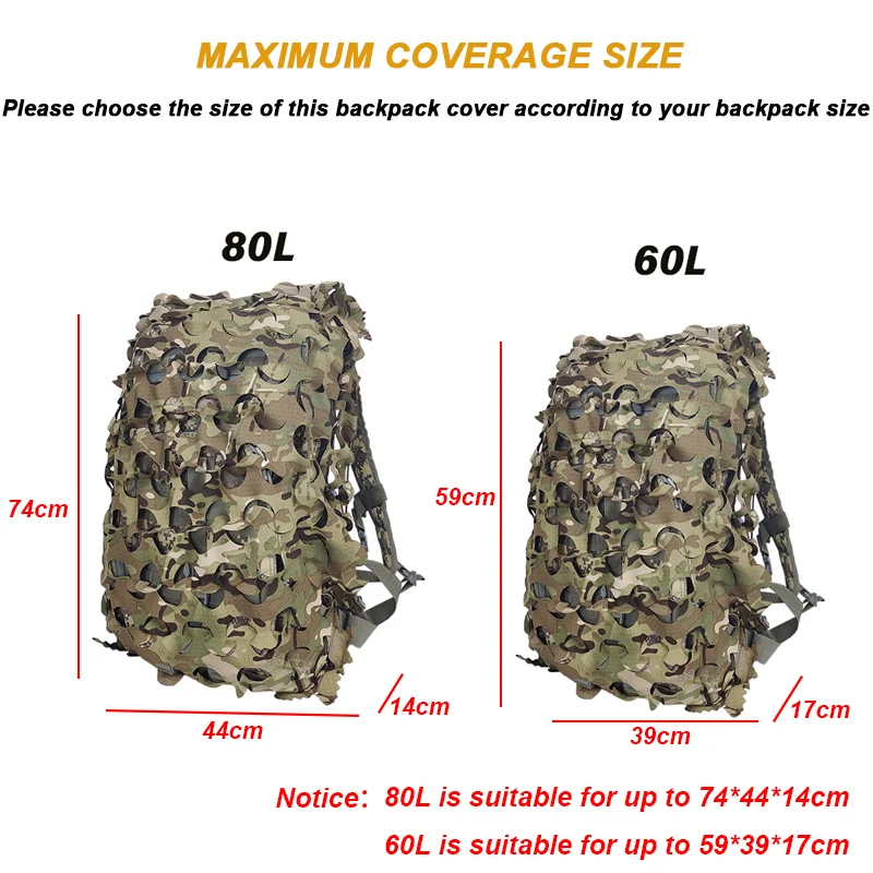 Mochila de camuflaje 3D con corte láser para caza y paintball - imagen 4