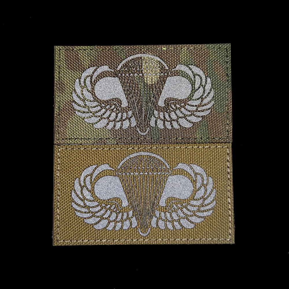 Insignia de identificación nocturna IR, insignia de paracaidista aerotransportado, pegatina mágica que brilla en la oscuridad, brazalete PJ TACP MP CCT, parche reflectante - imagen 4