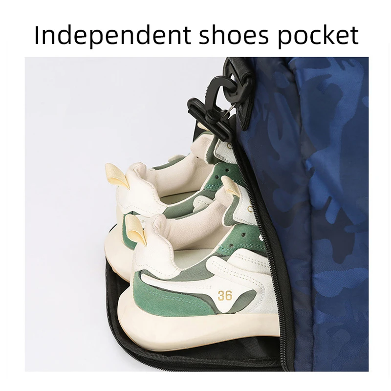 Bolso deportivo de viaje para Fitness, gimnasio, Yoga, zapatos húmedos secos, bolsillo, entrenamiento de acampada, bolso cruzado, viaje de negocios, desplazamientos, universidad - imagen 5