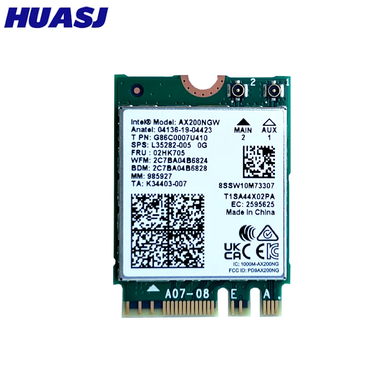 Banda Dual 2,4 Gbps Intel Wi-Fi 6 AX200 AX200NGW 802.11ax/ac MU-MIMO 2x2 módulo Wifi NGFF M.2 Bluetooth 5,1 tarjeta de red - imagen 2