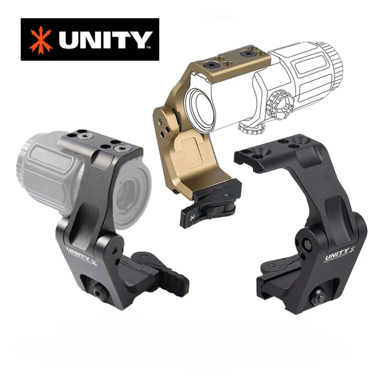 Mira táctica UNITY FAST OMNI FTC con punto rojo y lupa, Picatinny - imagen 4
