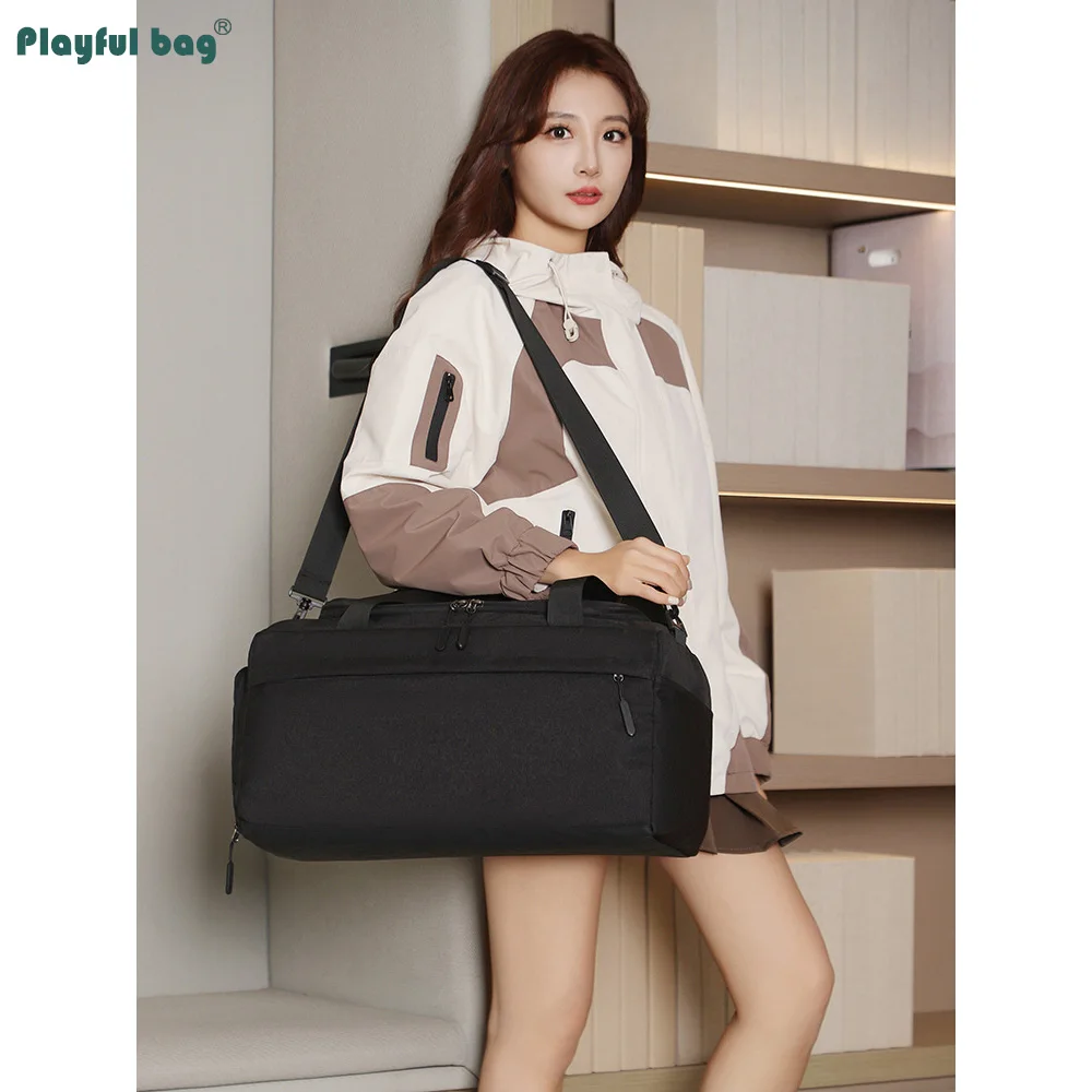 Bolsa de Fitness con separación húmeda y seca, bolso de viaje de gran capacidad, bolsas de equipaje con bolsillo para zapatos independiente AVA338 - imagen 5