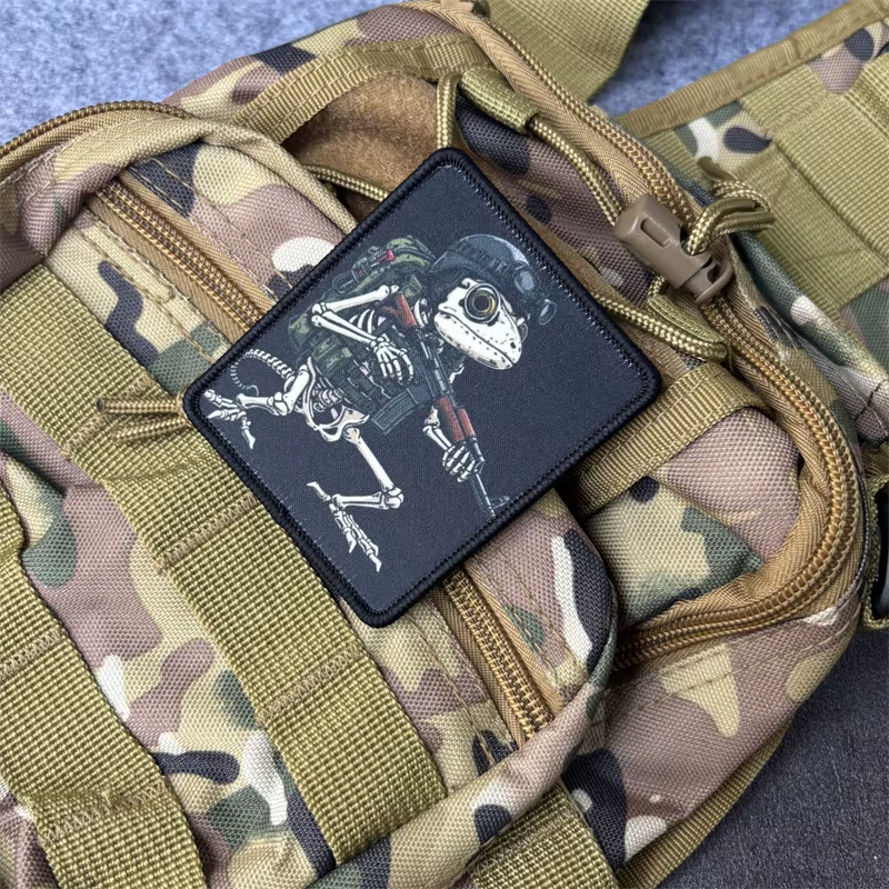 Parche táctico calavera de rana – Sistema hook para chaleco o mochila