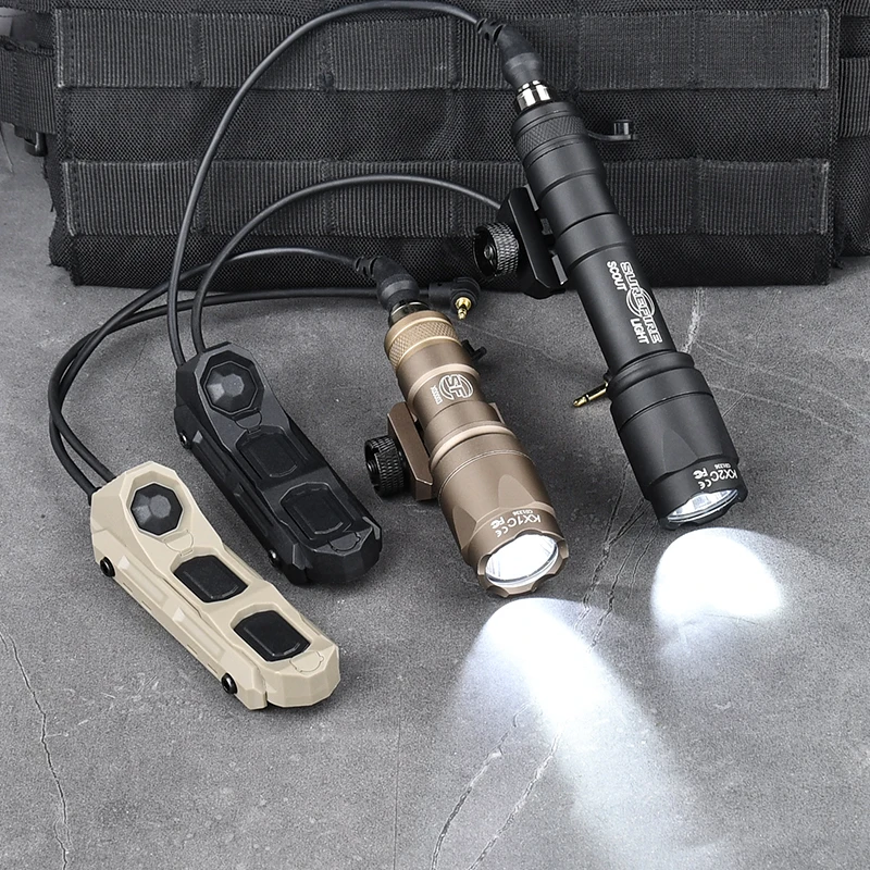 WADSN SF M300A M600C linterna de caza tactica AXON mando a distancia con cable de doble función interruptor de presión Airsoft accesorio Scout - imagen 2