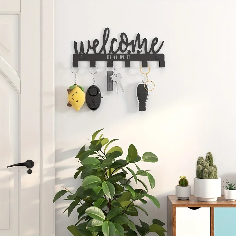 Gancho metálico de pared para llaves y ropa, almacenamiento - imagen 2