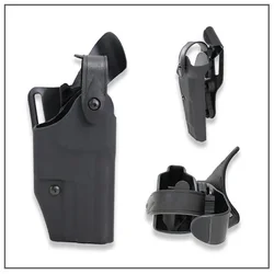 Funda pistola táctica de cuero mano derecha estilo combate con presillas accesorios