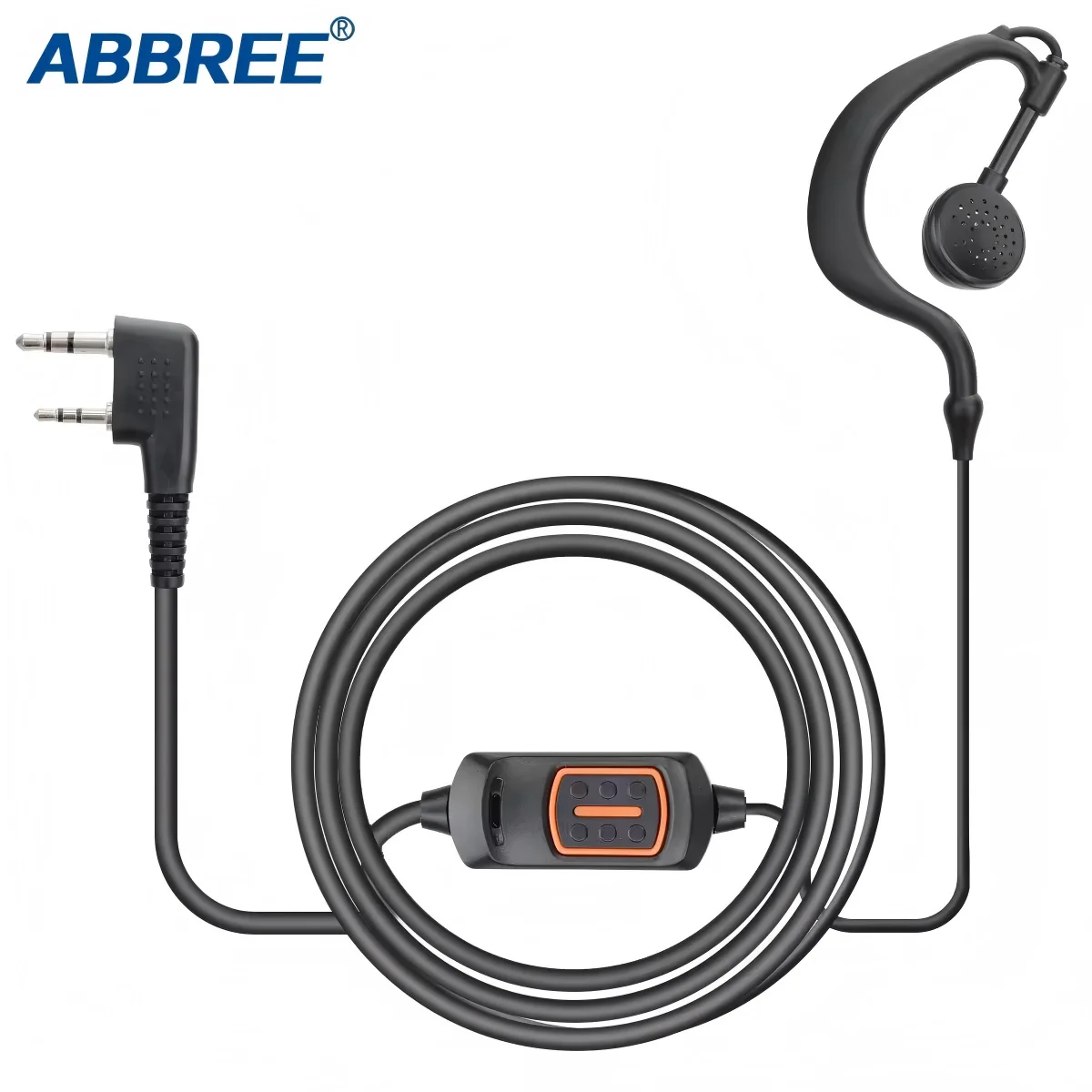 ABBREE AR-790 gancho para la oreja en forma de G auricular K enchufe para Baofeng UV-21 UV-5R Mini UV-32 Quansheng UV-K5/K6 Walkie Talkie