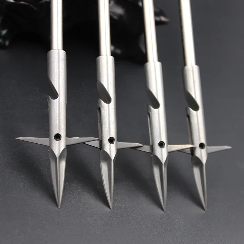 Dardos de acero inoxidable de alta calidad con ala trasera, accesorios de carrete de pesca al aire libre, tirachinas, herramientas de pesca de tiro con arco, 2 piezas, nuevo - imagen 3