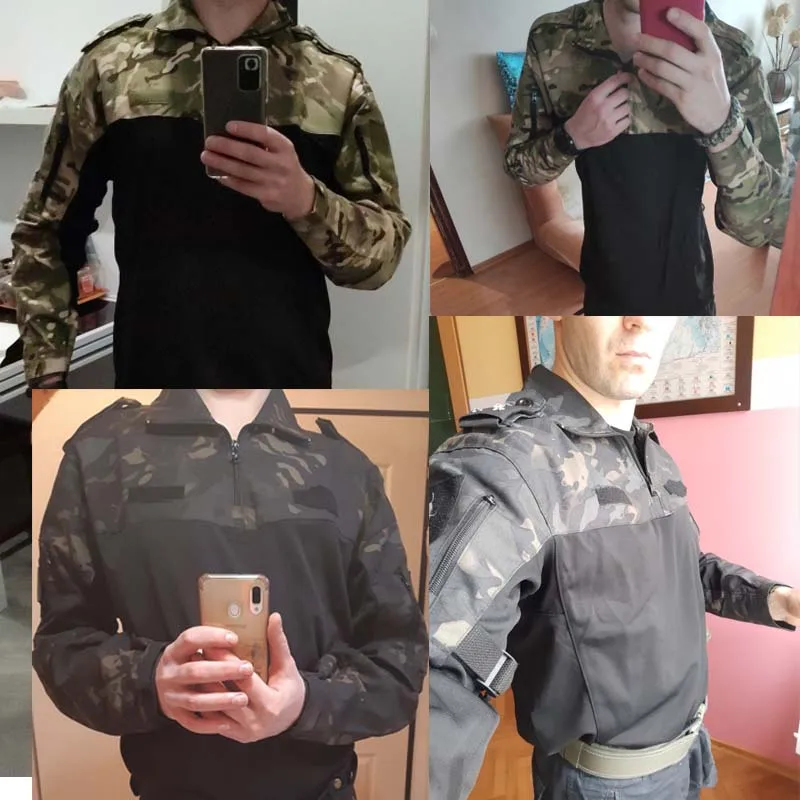 Camisa táctica para exteriores para hombre, camisetas de senderismo, ropa militar de camuflaje del ejército, ropa de caza de manga larga, camisa de Camping, camisas de combate - imagen 4