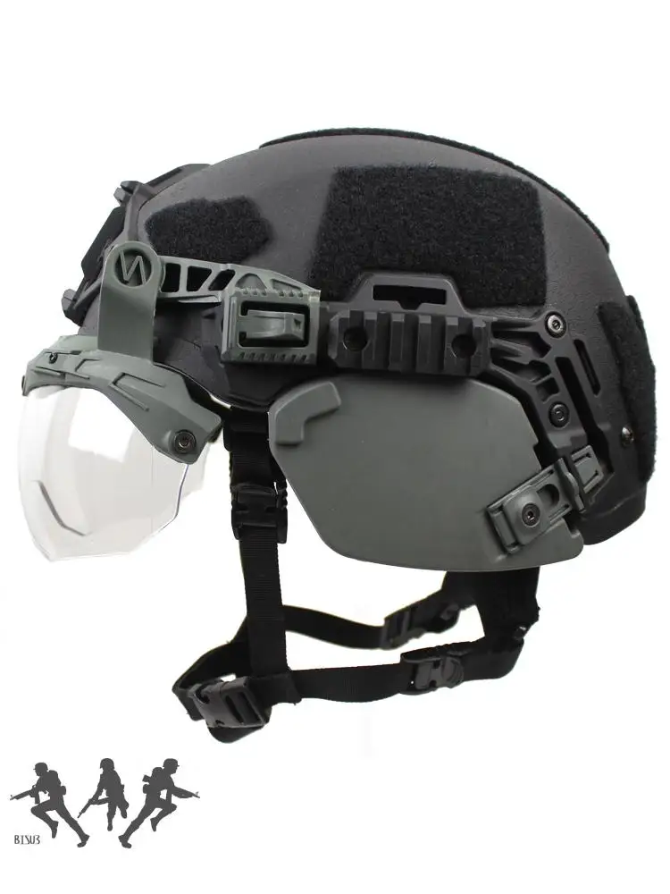 FMA-Casco balístico Airsoft para caza, cubierta de oreja para riel guía 3,0, protección facial, placa gruesa - imagen 5