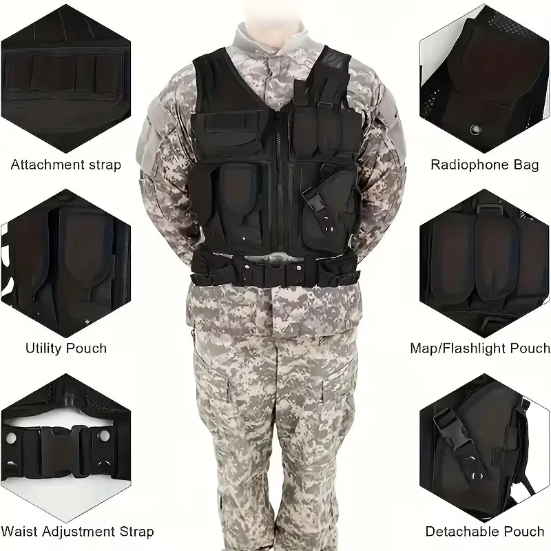 Chaleco táctico YAKEDA MOLLE ajustable para caza y entrenamiento - imagen 5