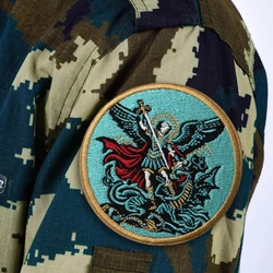 Chevron "S. Michael", insignia de moral de cristianos, brazalete táctico militar, parches de gancho bordados, pegatinas para ropa y mochila