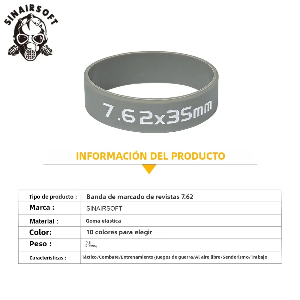6 unids/pack revista táctica banda para marcar Rifle Airsoft anillo de goma elástico Mag para 7,62 MM Nato 300 ACC BLK Airsoft Rifle caza - imagen 4