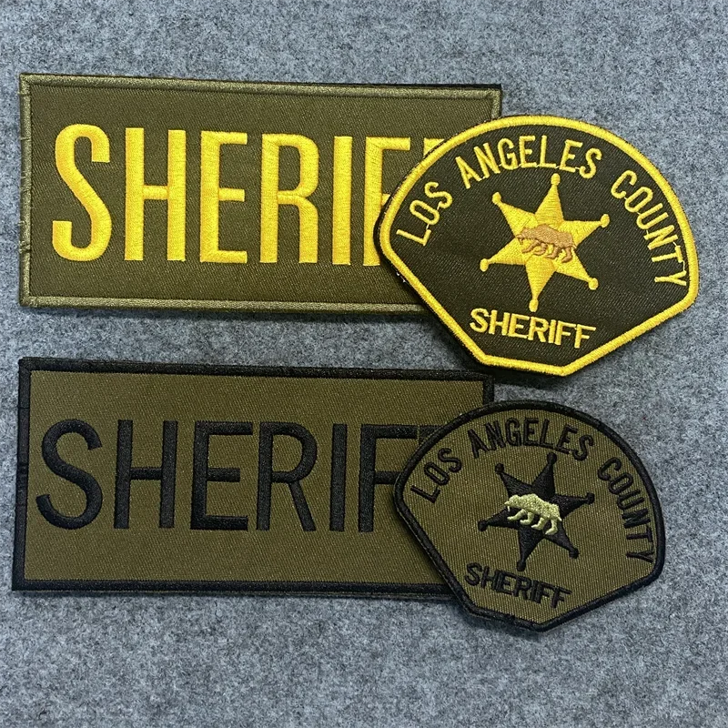Parche bordado de SHERIFF de EE. UU., apliques para ropa, identificación de seguridad, insignia de disfraz, gancho y lazo, brazalete, parches de mochila - imagen 2