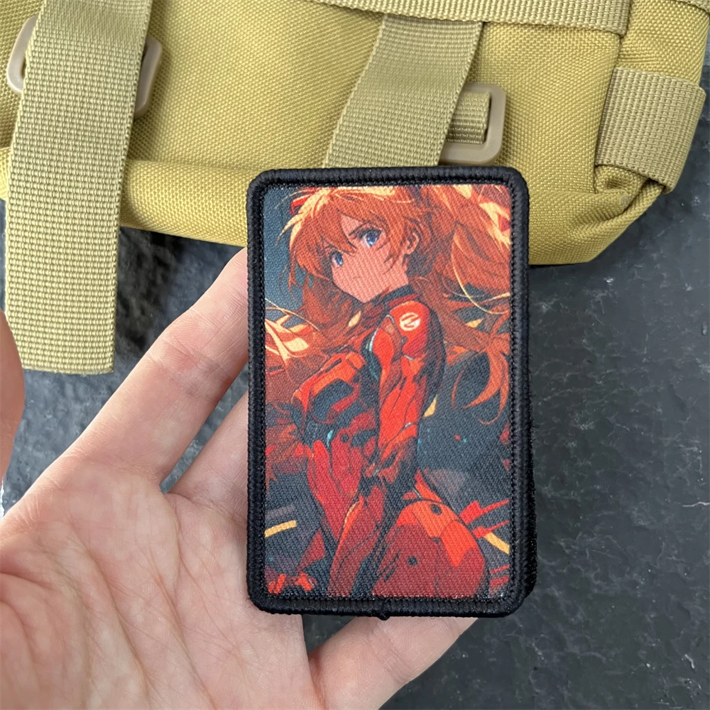 Parche de Anime para chica y motocicleta, insignia de moral táctica, parches de gancho y bucle impresos, pegatina decorativa para mochila militar - imagen 5