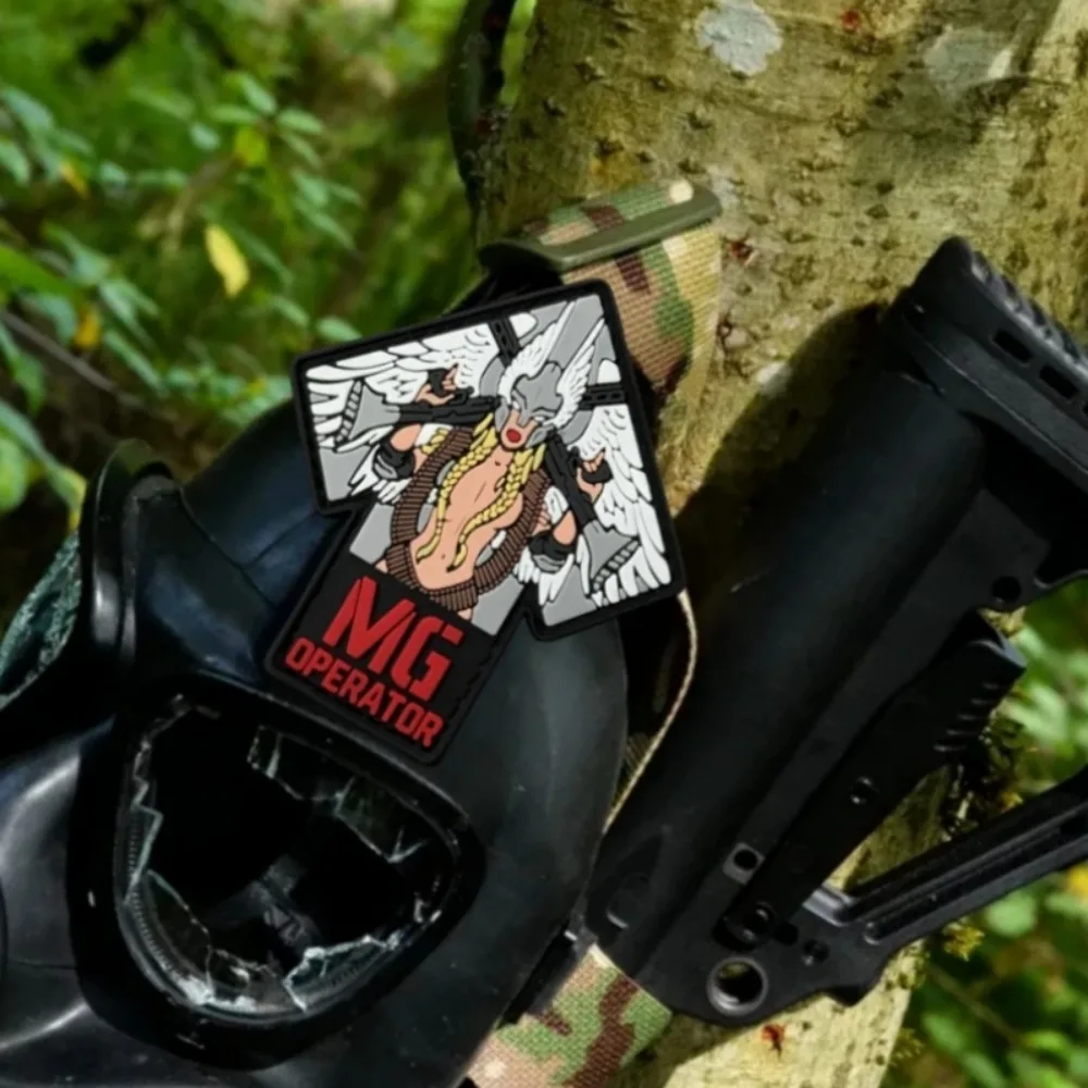 Parche táctico Angel Operator Girl Morale, parches de gancho y bucle de PVC para ropa, brazalete militar táctico, pegatina para mochila