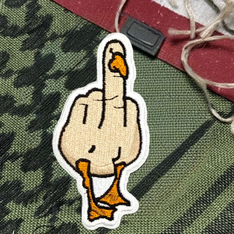 Parche bordado de ganso blanco, chaleco táctico, sombreros con gancho y bucle, insignia de moral, mochila, pegatinas decorativas, parches para brazalete para ropa - imagen 2