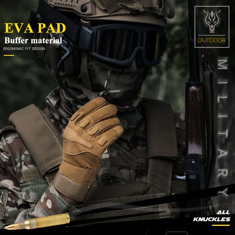 Guantes tácticos para hombre, manoplas de dedo completo para ciclismo, combate, tiro al aire libre, motocicleta, bicicleta, Fitness, senderismo, conducción - imagen 2