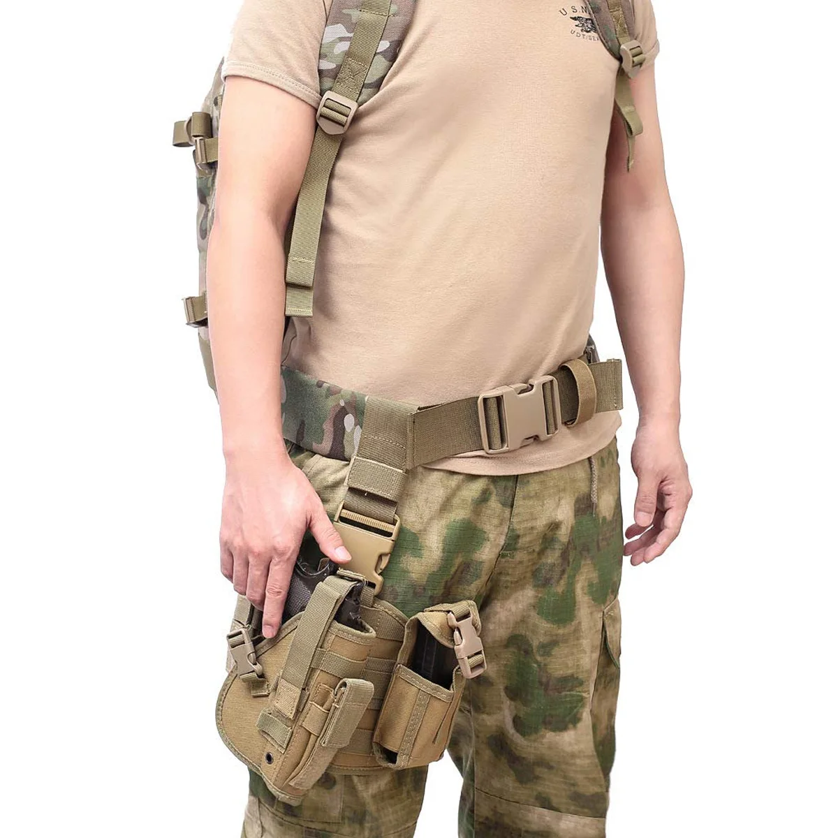 Funda táctica ajustable, funda para muslo con pierna caída y bolsa para revistas mano derecha, accesorios de caza - imagen 2