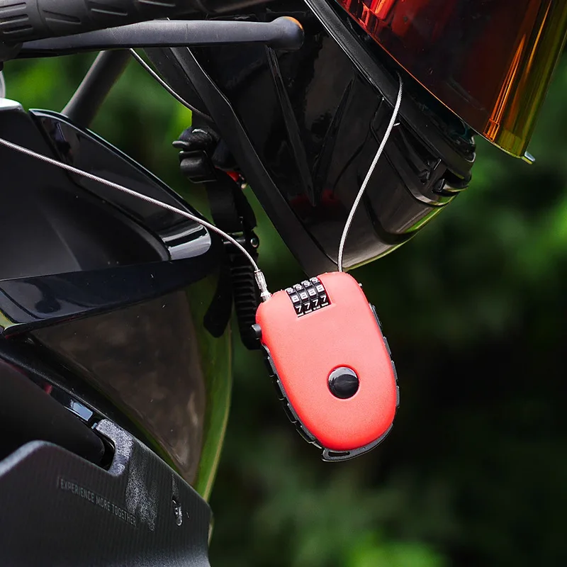 Cerradura de cable de acero portátil, candado de casco de cuerda de alambre estirable, candado de coche de bebé, candado de alambre de acero portátil - imagen 4