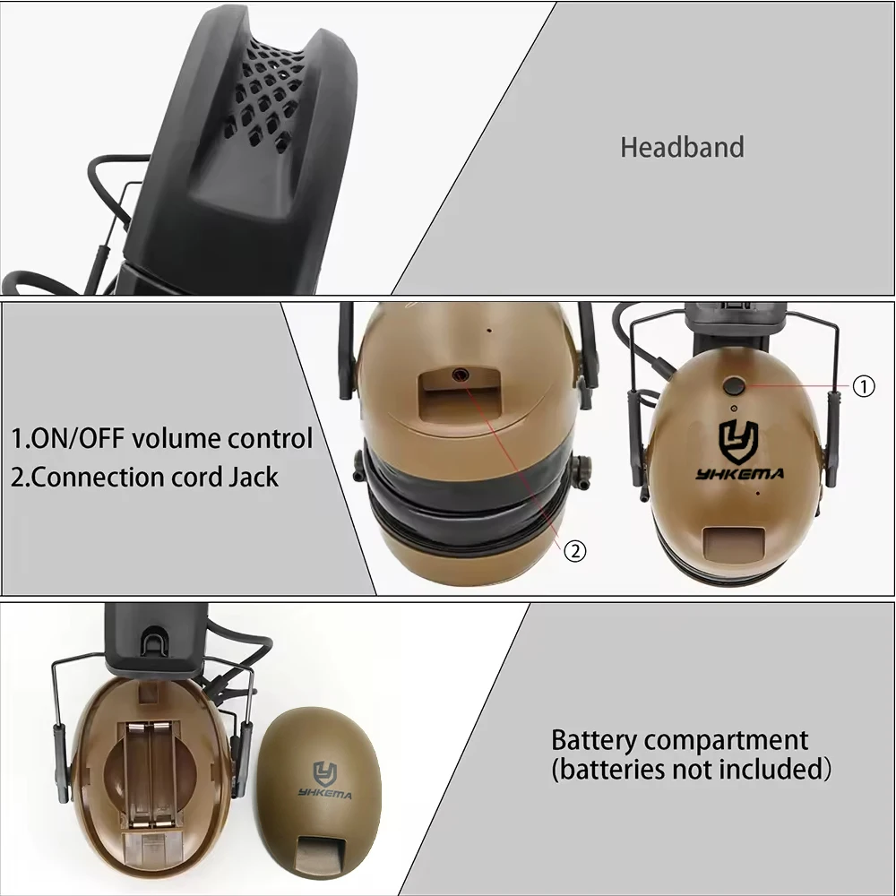 Nuevos auriculares Bluetooth 5,4 para tiro, protección auditiva, protección auditiva, reducción de ruido, orejeras tácticas de caza activa - imagen 5