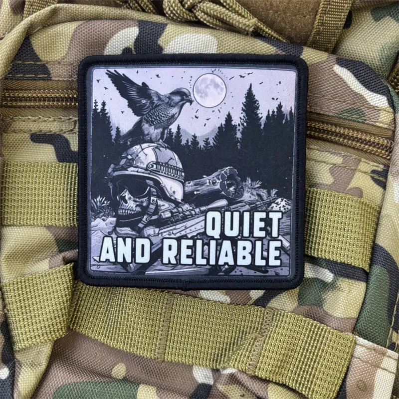 Parche militar con estampado de calavera de Chevron, insignia de moral táctica, parches con gancho, ropa, mochila, brazalete - imagen 3
