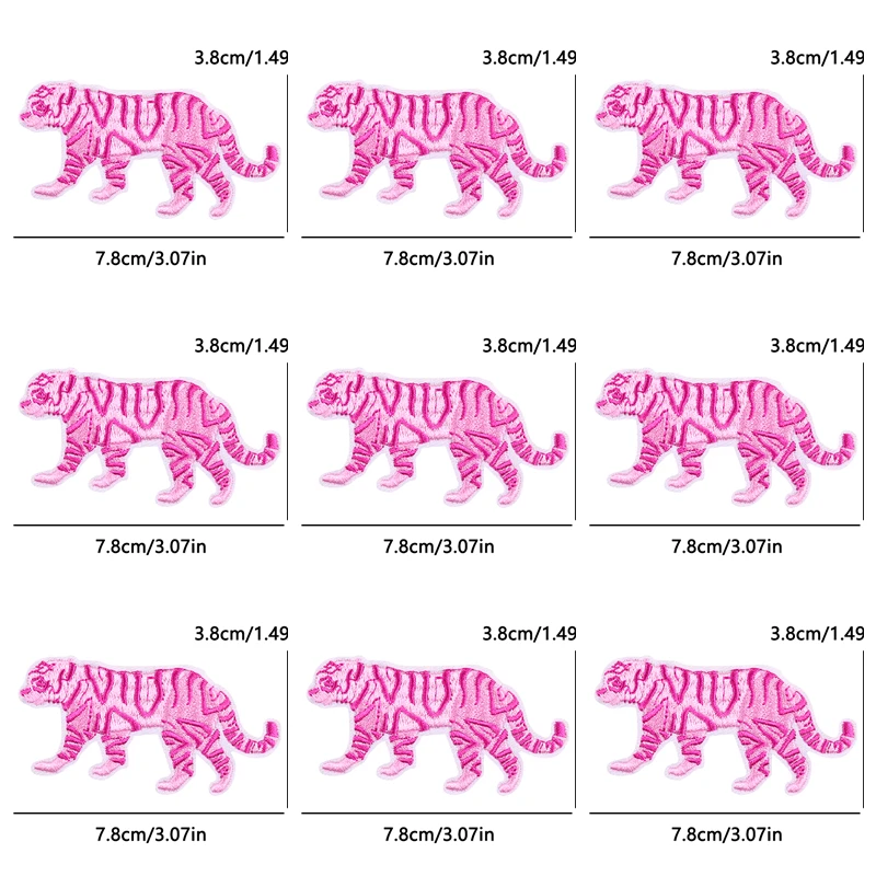 Parche bordado de Animal Punk para ropa, parches geniales para ropa, rayas, parche para planchar, insignias en mochila, 10 unidades por lote - imagen 3