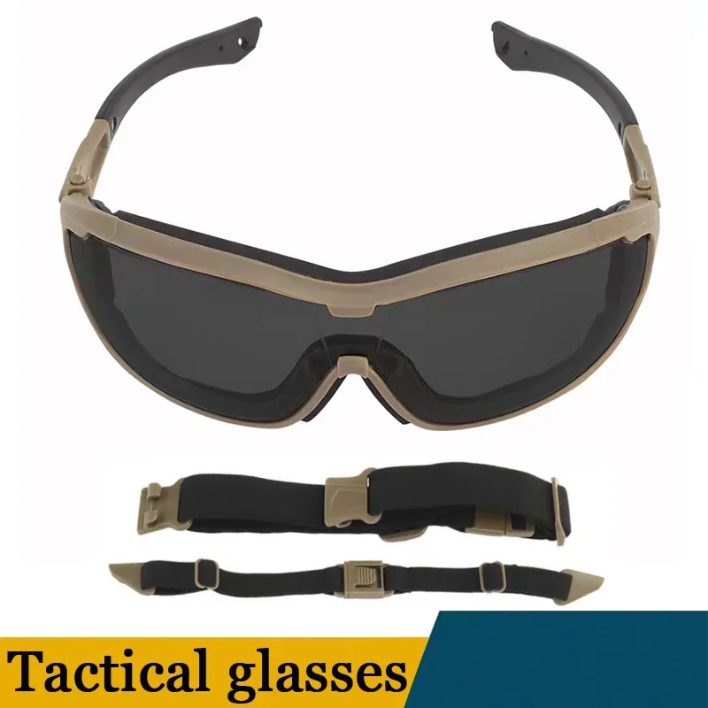 Gafas de sol tácticas lentes UV caja Original gafas polarizadas hombres senderismo motocicleta gafas Airsoft tiro protección gafas - imagen 3
