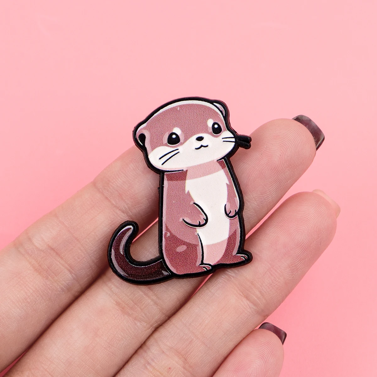 Pin esmaltado de nutria para solapa, conjunto de broche de dibujos animados, decoración de ropa, alfileres de Metal, mochila, sombrero, insignia, accesorios, 5 uds. - imagen 2