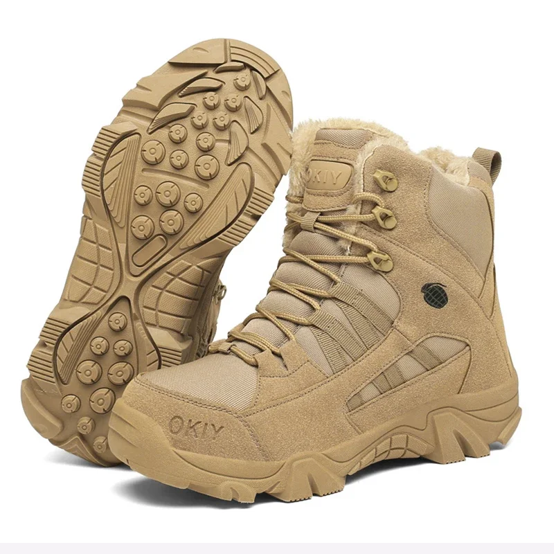 2025 nuevas botas tácticas para hombres especiales más terciopelo fuerza cuero desierto combate tobillo botas zapatos de hombre Tenis Masculino - imagen 2