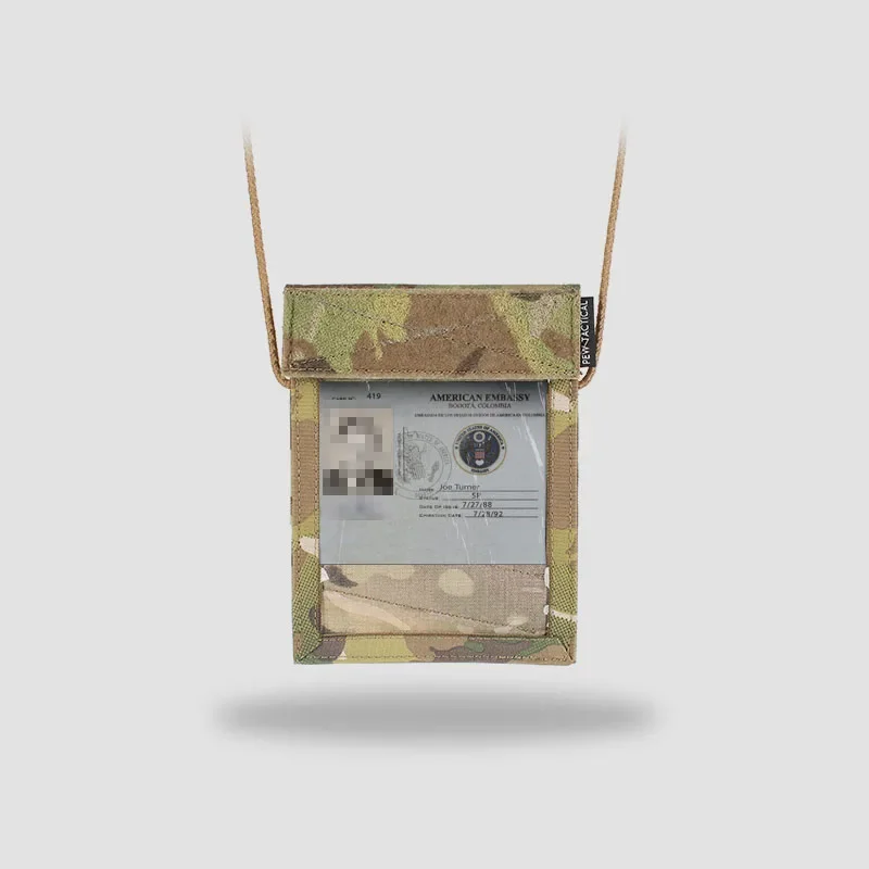 Estuche táctico para tarjetas de identificación estilo SS, bolsa para documentos, bolsillo para tarjetas en el pecho con cordón para el cuello OT16 - imagen 2