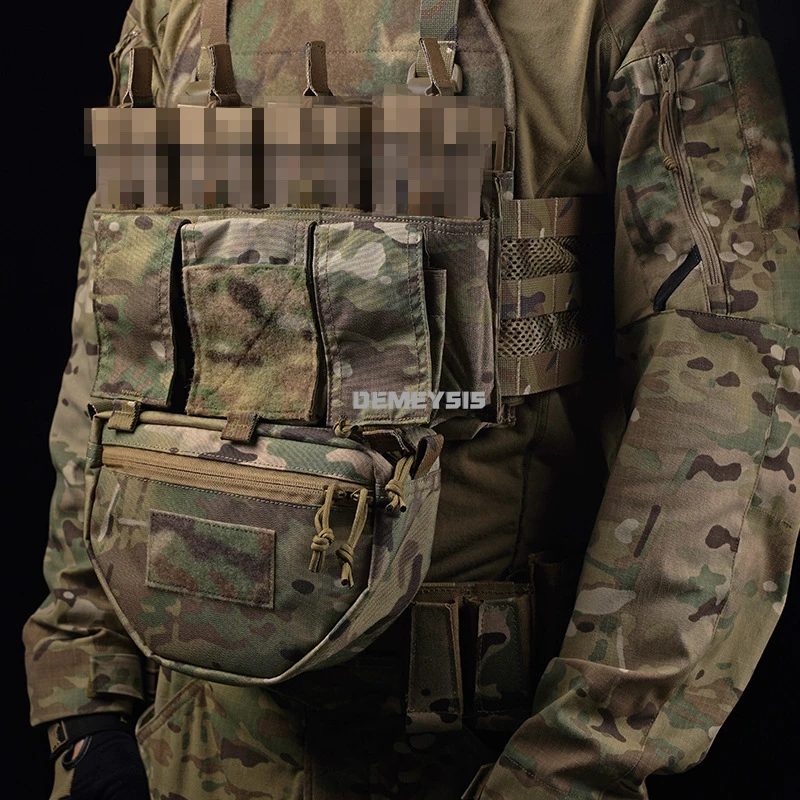 Chaleco táctico, bolsa colgante, bolsa de caída Abdominal, riñonera, chalecos de caza, aparejo de pecho, portador de placa, bolsa de bolsillo para el vientre - imagen 4