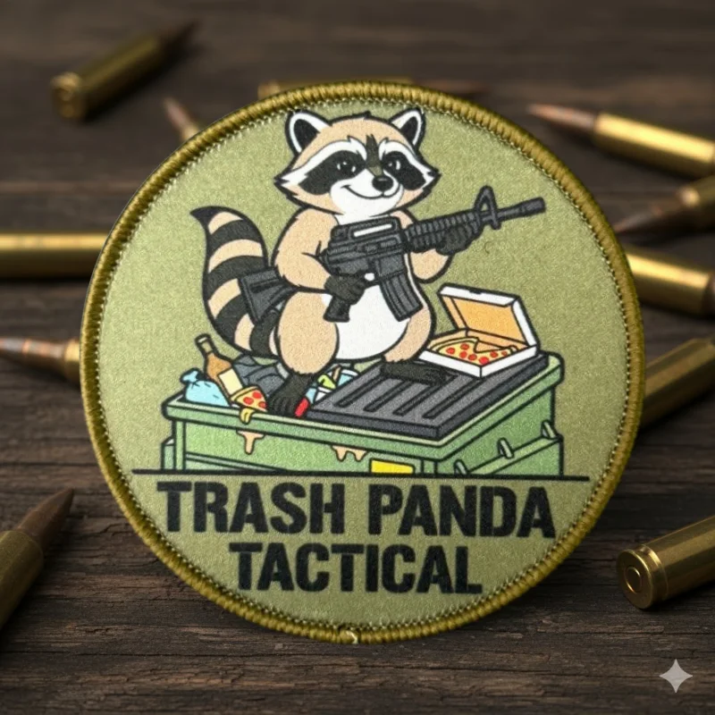 Parche táctico mapache Trash Panda gancho y bucle para brazalete - imagen 4
