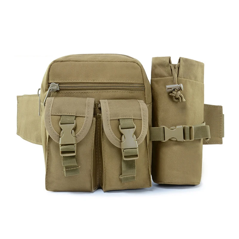 Riñonera táctica para exteriores para hombre, bolsa para botella de agua, impermeable, Molle EDC, para caza, senderismo, escalada, paquete de cinturón de nailon para teléfono móvil - imagen 5