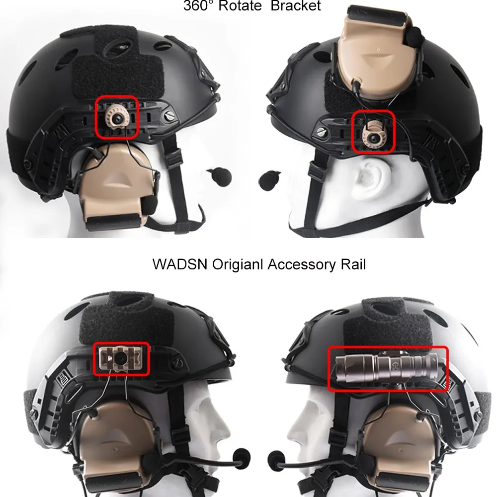 WADSN casco táctico C2 auriculares sin recoger función de reducción de ruido auriculares Airsoft Comta II ARC Softair auriculares de tiro - imagen 2