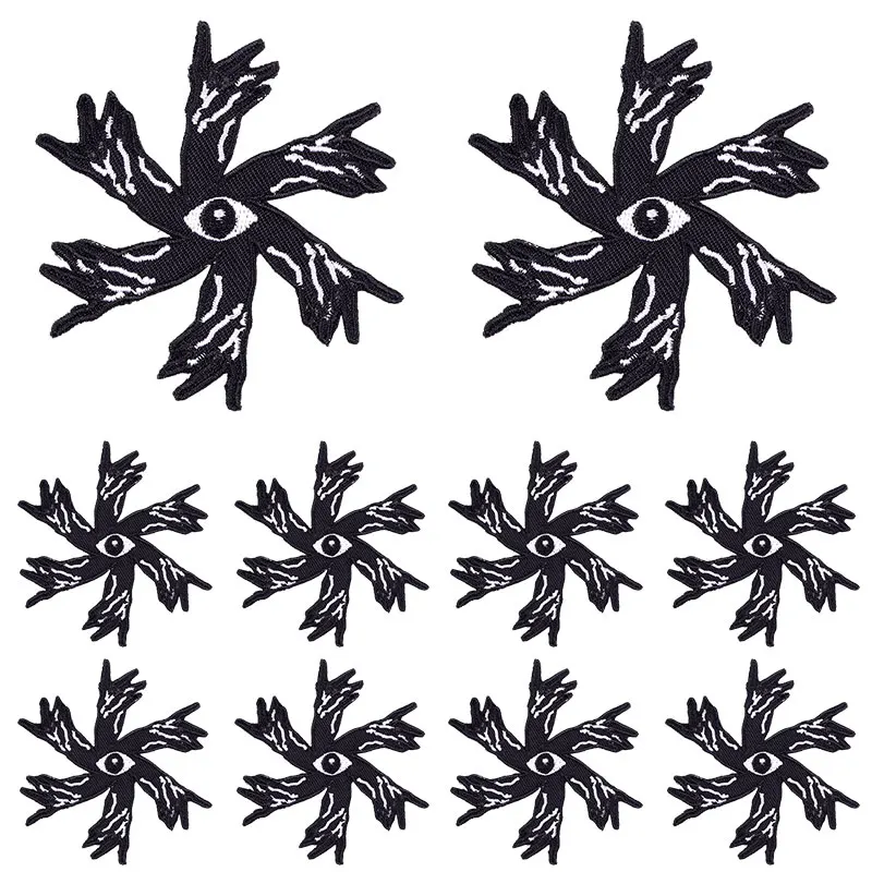 Parche bordado de calavera para ropa, pegatinas de costura de películas de terror, Punk, 10 piezas, venta al por mayor - imagen 3