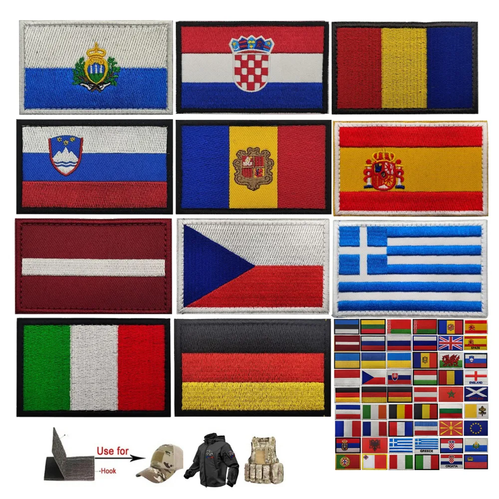 Parche bordado con banderas europeas MOLLE para chaleco táctico - imagen 4