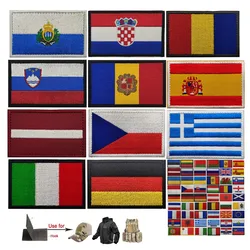 Insignia de la bandera europea NATO Grecia Escocia Eslovenia Andorra San Marino Hungría Lituania parche mágico brazalete bandera parche bordado