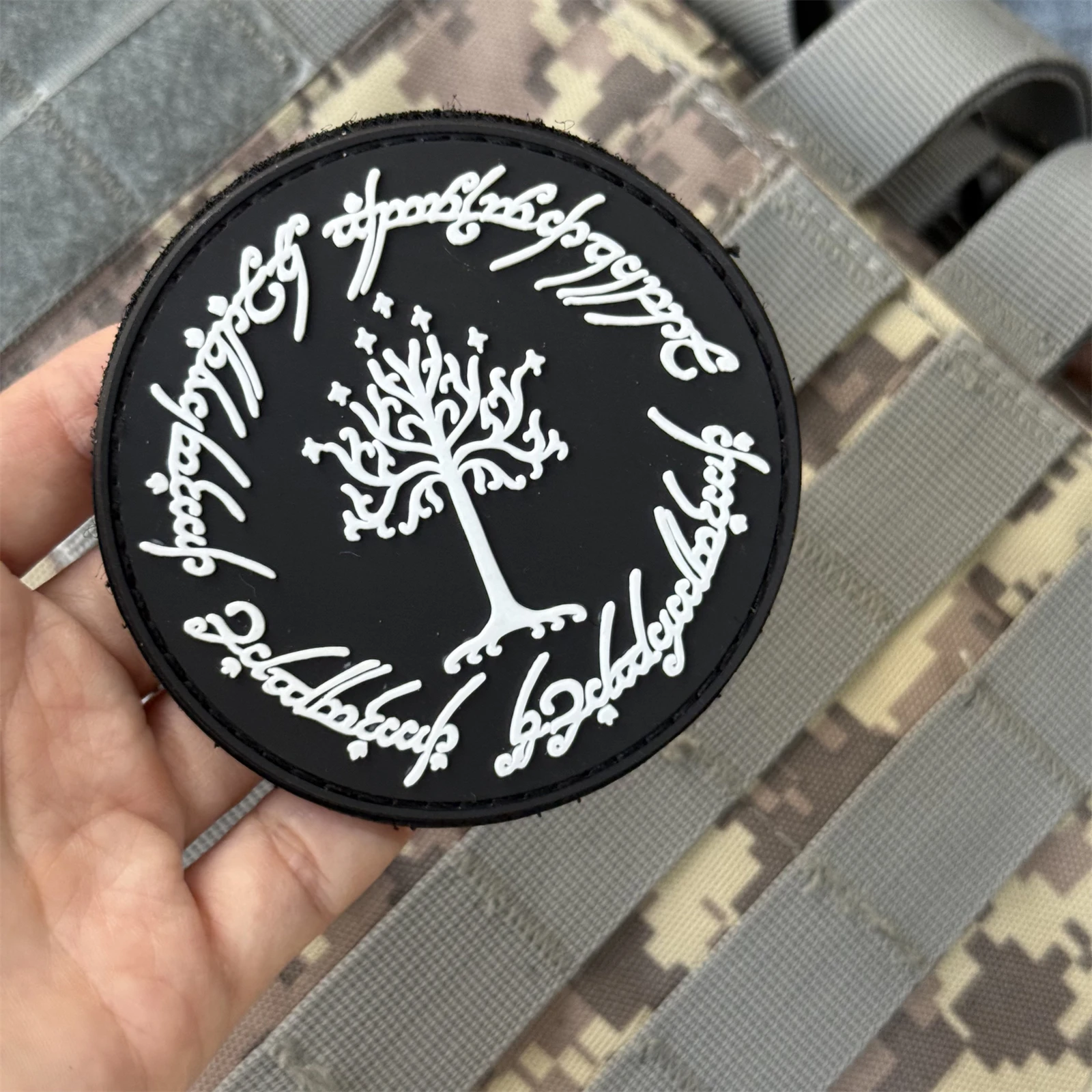 Insignia de moral táctica de árbol de Gondor Chevron, parche de PVC para ropa, parches militares con gancho y bucle, apliques adhesivos para mochila - imagen 5
