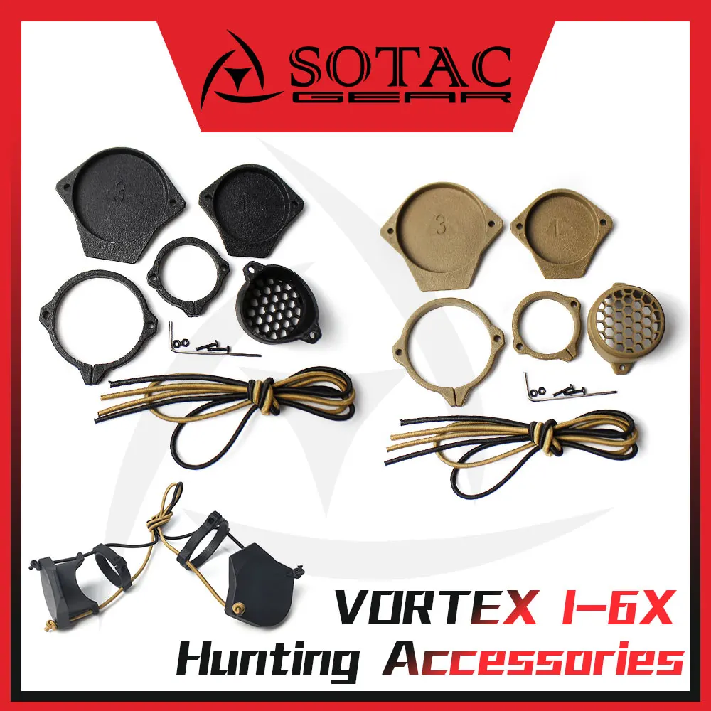 SOTAC-cubierta de lente táctica VORTEX 1-6X, tubo para RifleScope con tapa trasera, Protector de tapa de nailon, accesorios de mira de punto rojo