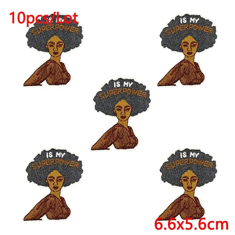 10 unids/lote de parches bordados con eslogan de letras, parches para planchar para ropa y accesorios, apliques termoadhesivos - imagen 4