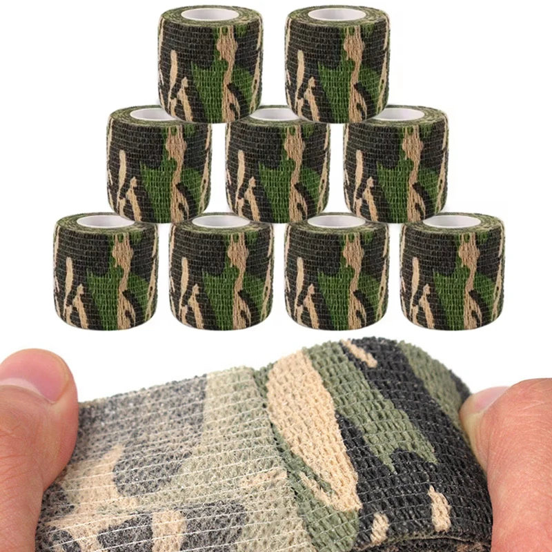 Vendaje autoadhesivo de camuflaje, vendaje elástico transpirable, impermeable, cinta deportiva, primeros auxilios para muñeca y tobillo, 1/5/10 Uds.