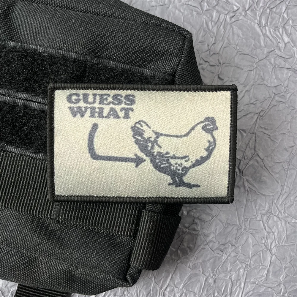 Parche de pegatinas con estampado de gallina para ropa, parches de mochila militar táctica, insignia de Moral de gancho y bucle - imagen 4