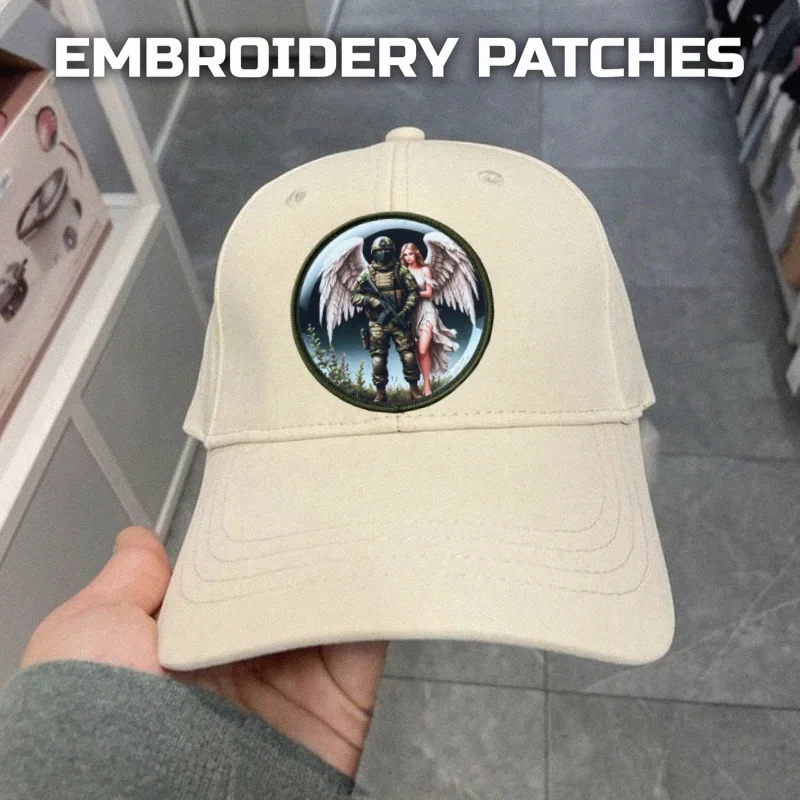 Parche estampado de ángeles para proteger los soldados, chaleco táctico, insignia de moral con gancho y bucle, pegatinas para mochila, parches para brazalete para ropa - imagen 5