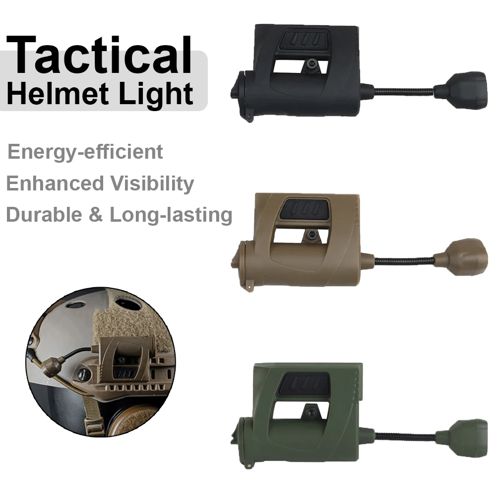 Luz táctica para casco MPLS CHARGE, linterna para casco de caza, multifuncional, 3 modos, LED, ahorro de energía, faro para exteriores