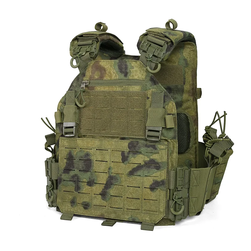 Chaleco de entrenamiento MOLLE perforado con láser, tela impermeable táctica multifuncional 1000D, camuflaje ruso EMR ATFG - imagen 3