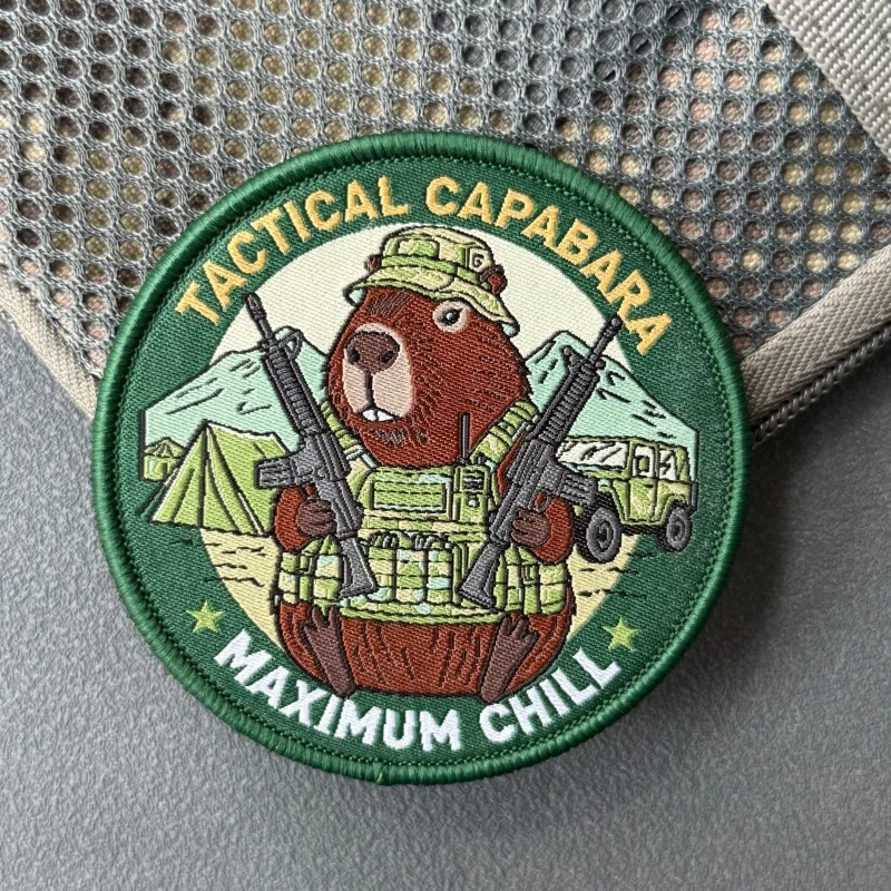 Parche táctico Capibara Maximum Chill, gancho y bucle MOLLE - imagen 2