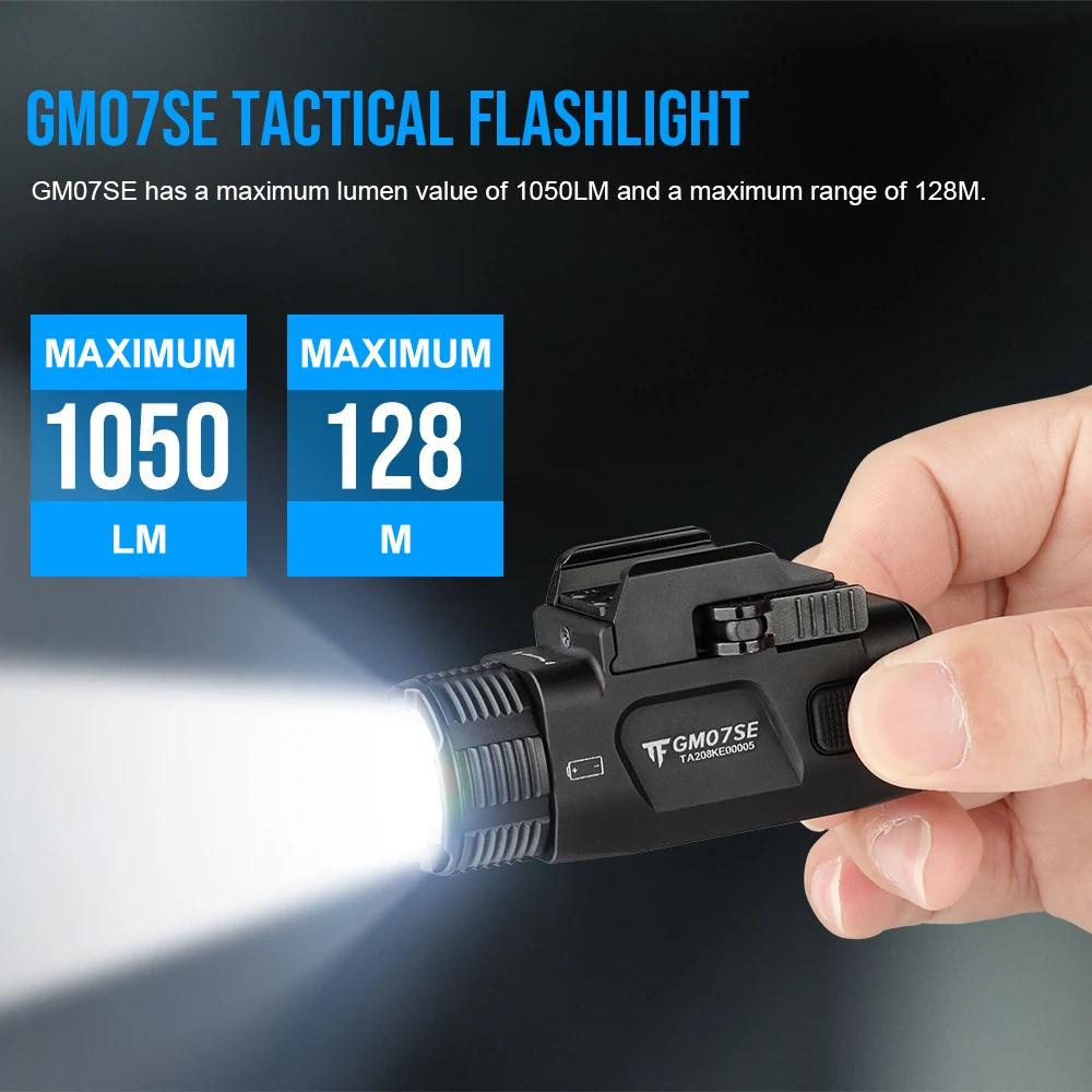 Trustfire-linterna LED táctica GM07-SE, 1050 lúmenes, liberación rápida, 2 modos, USB 16340, IP65, para arma de uso común - imagen 2